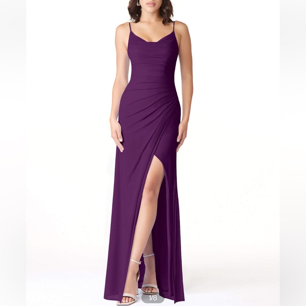 Azazie size 8 dress, color grape